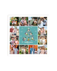 Character Christmas Tree 12 Photo Grid Collage Print