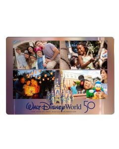50th Anniversary Gold Logo Four Photo Customized Metal Print