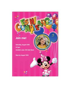 Es Mi Cumpleaños Pink Photo Customized Card
