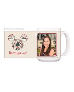 Mickey Head Happy Holidays Customized Mug